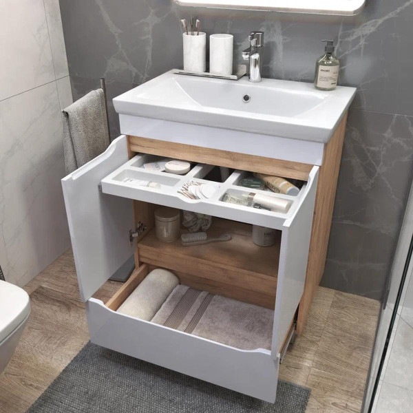 Тумба под раковину напольная VIGO Grani 285 дуб золотой, 70 см. Фото 4