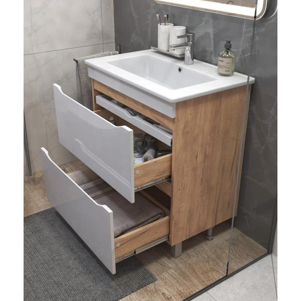 Тумба под раковину напольная VIGO Grani tn.GRI.OSK.75.2Y дуб золотой, 75 см. Фото 4