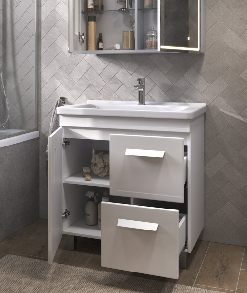 Тумба под раковину напольная VIGO Nova tn.NOV.MIR.80.1D.2Y, 80 см. Фото 3