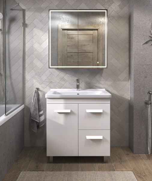 Тумба под раковину напольная VIGO Nova tn.NOV.MIR.80.1D.2Y, 80 см. Фото 5