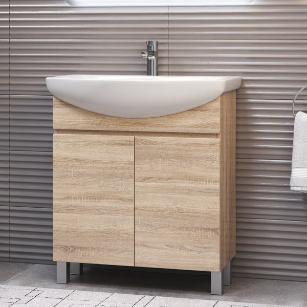 Тумба под раковину напольная VIGO Wing tn.WIN.BAL.70.2D дуб сонома, 70 см. Фото 3