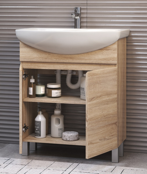 Тумба под раковину напольная VIGO Wing tn.WIN.BAL.70.2D дуб сонома, 70 см. Фото 4
