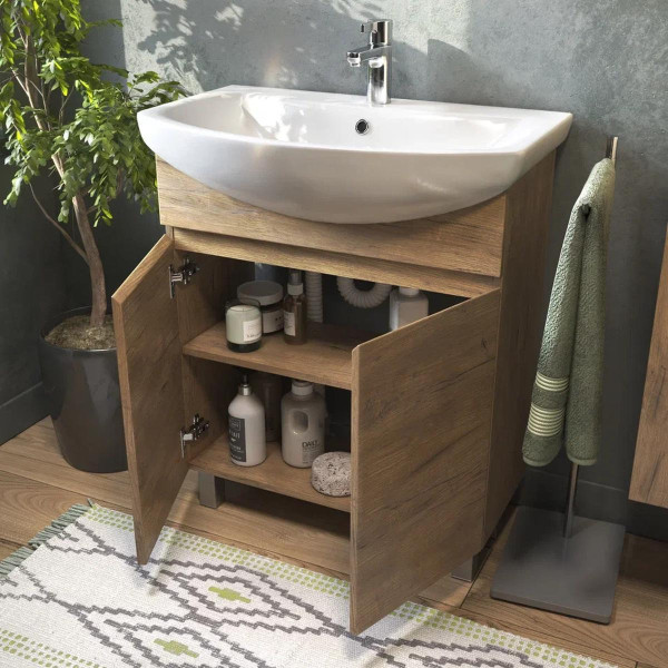 Тумба под раковину напольная VIGO Wing tn.WIN.BAL.70.2D дуб золотой, 70 см. Фото 4