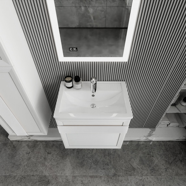 Тумба под раковину подвесная Бриклаер БЕРЛИН белый , 60 см. Фото 5