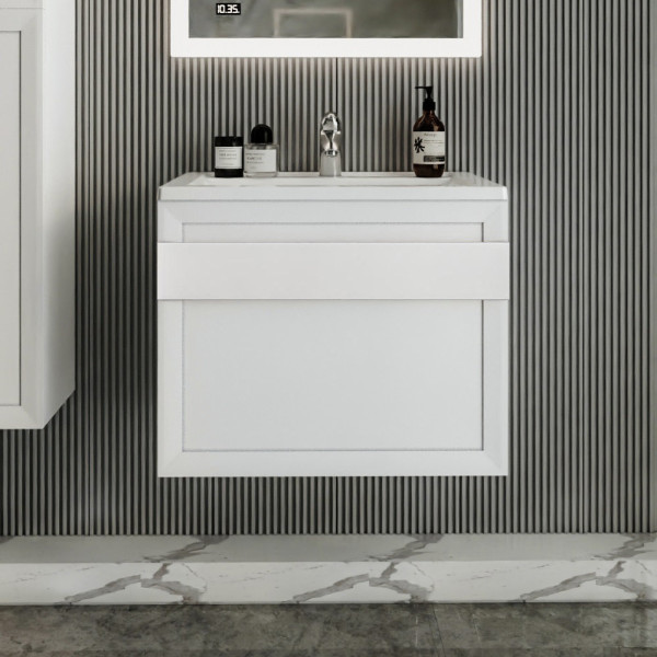 Тумба под раковину подвесная Бриклаер БЕРЛИН белый , 70 см. Фото 3