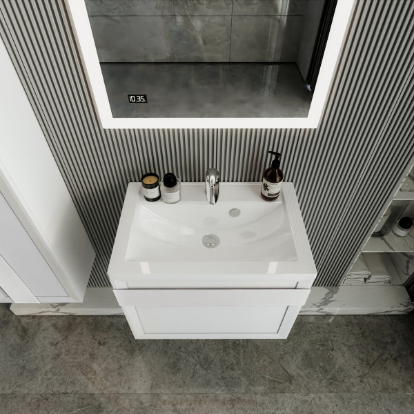 Тумба под раковину подвесная Бриклаер БЕРЛИН белый , 70 см. Фото 5