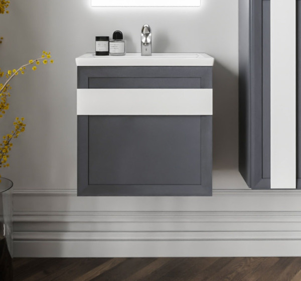 Тумба под раковину подвесная Бриклаер БЕРЛИН оникс серый, 60 см. Фото 3