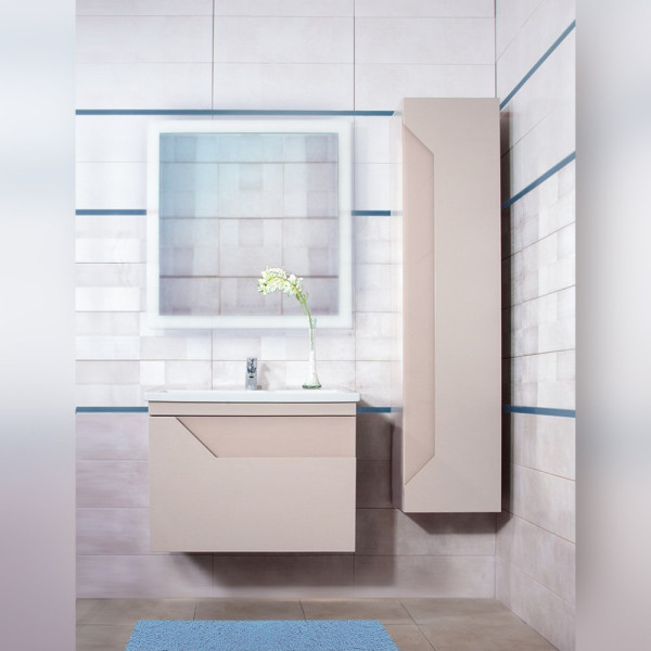 Тумба под раковину подвесная Бриклаер Брайтон бежевый, 70 см. Фото 3