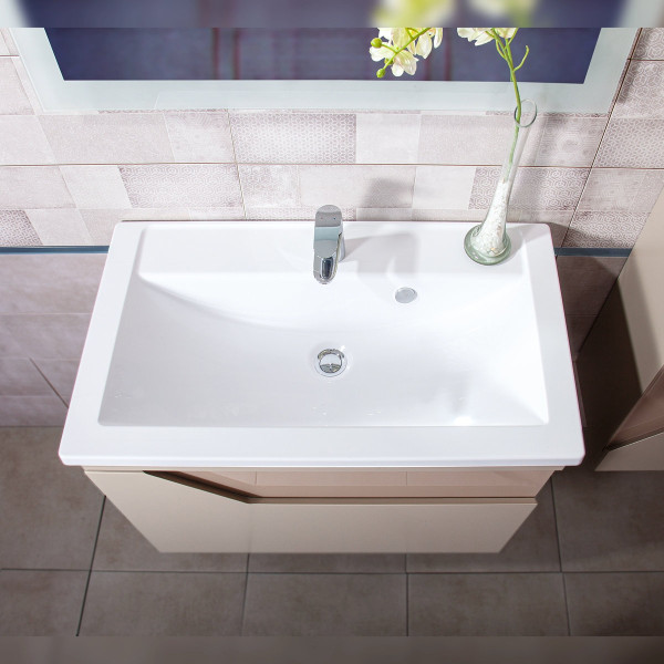 Тумба под раковину подвесная Бриклаер Брайтон бежевый, 70 см. Фото 4