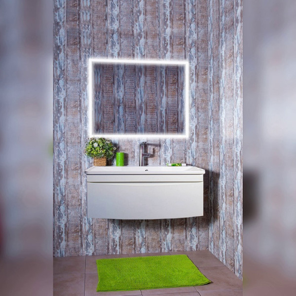 Тумба под раковину подвесная Бриклаер ВЕГА белый , 100 см. Фото 3