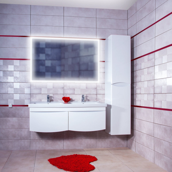 Тумба под раковину подвесная Бриклаер ВЕГА белый , 125 см. Фото 4