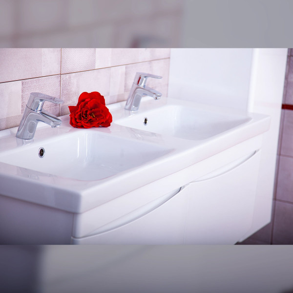 Тумба под раковину подвесная Бриклаер ВЕГА белый , 125 см. Фото 5