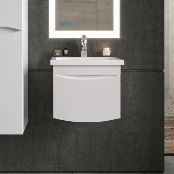 Тумба под раковину подвесная Бриклаер ВЕГА белый , 50 см. Фото 1