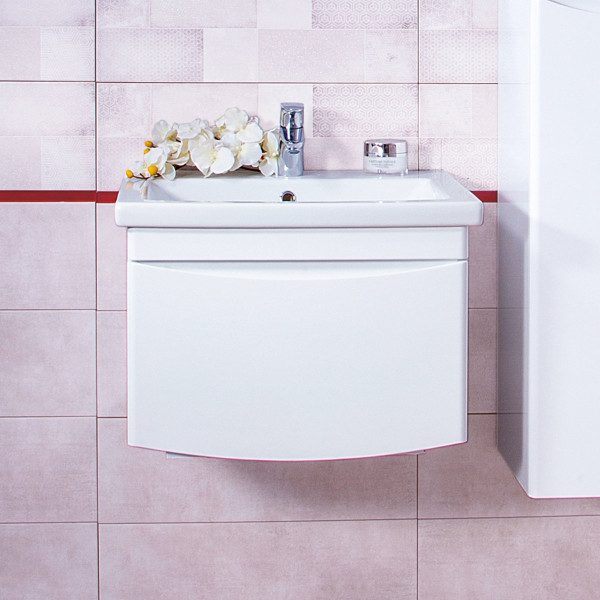 Тумба под раковину подвесная Бриклаер ВЕГА белый , 60 см. Фото 1