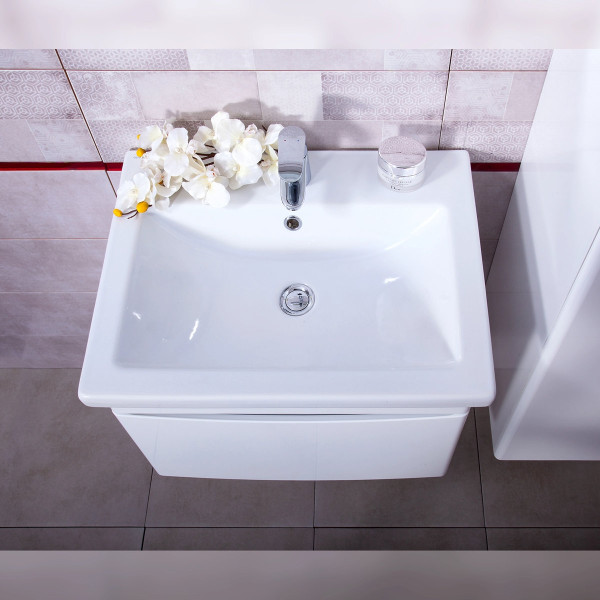 Тумба под раковину подвесная Бриклаер ВЕГА белый , 60 см. Фото 4