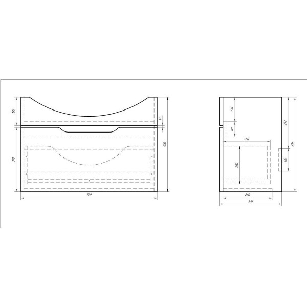 Тумба под раковину подвесная Dreja Laguna 75 см, белый. Фото 2