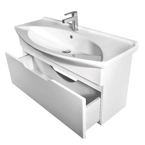 Тумба под раковину подвесная Dreja Laguna 85 см, белый. Фото 4