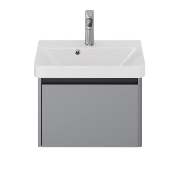 Тумба под раковину подвесная Dreja Luxury 55 см, серый базальт. Фото 3