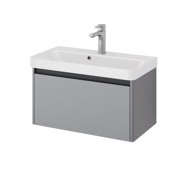 Тумба под раковину подвесная Dreja Luxury 70 см, серый базальт. Фото 1