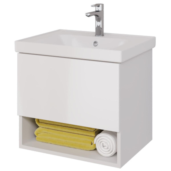 Тумба под раковину подвесная Dreja Perfecto 60 см, белый. Фото 1