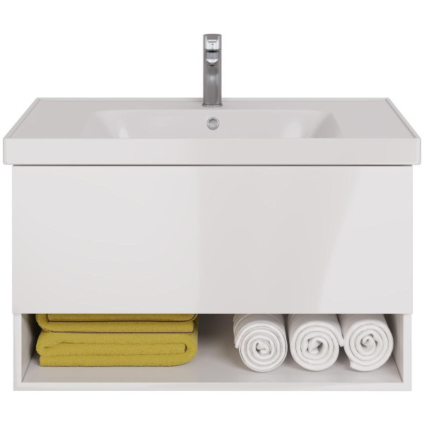 Тумба под раковину подвесная Dreja Perfecto 90 см, белый. Фото 3