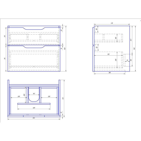 Тумба под раковину подвесная Dreja Q 70 см, белый. Фото 2