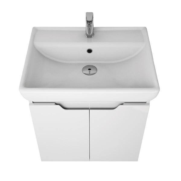 Тумба под раковину подвесная Dreja Q(D) 60 см, белый. Фото 4