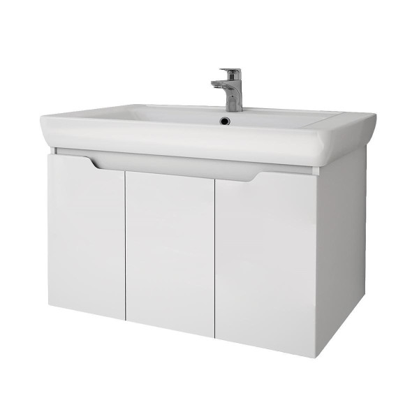 Тумба под раковину подвесная Dreja Q(D) 80 см, белый. Фото 1