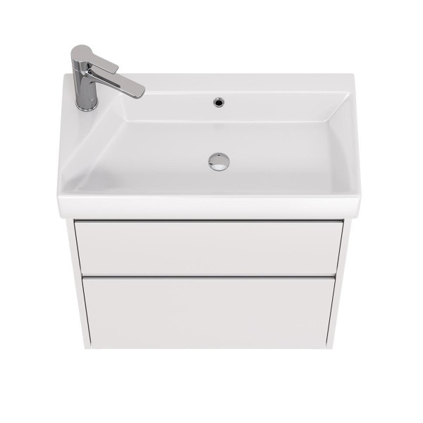 Тумба под раковину подвесная Dreja Slim 65 см, белый. Фото 4