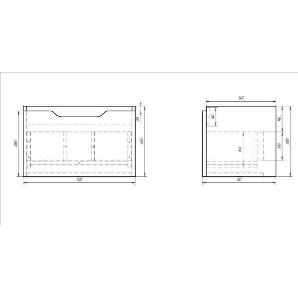 Тумба под раковину подвесная Dreja Tiny 60 см, белый. Фото 2