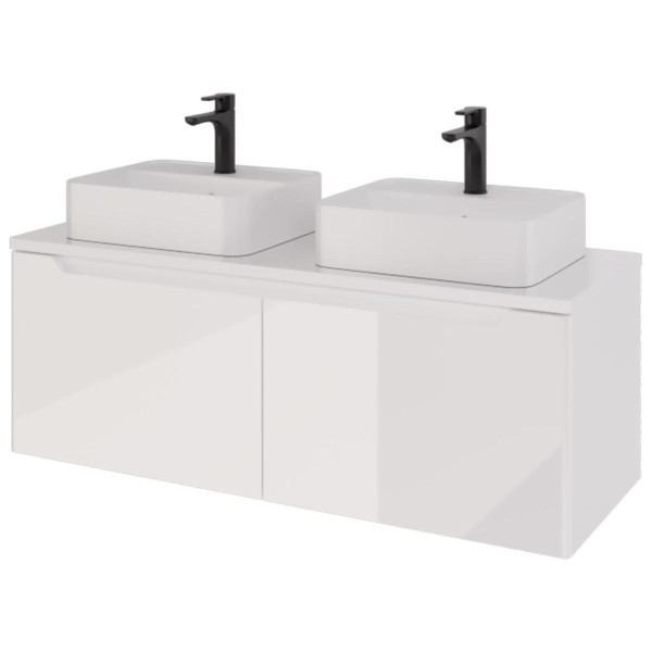 Тумба под раковину подвесная Dreja W 125 см, белый. Фото 3