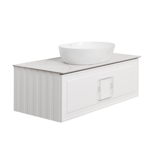 Тумба под раковину подвесная La Fenice Cubo FNC-01-CUB-B-100, белая. Фото 5