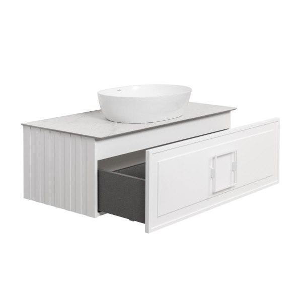 Тумба под раковину подвесная La Fenice Cubo FNC-01-CUB-B-100, белая. Фото 7