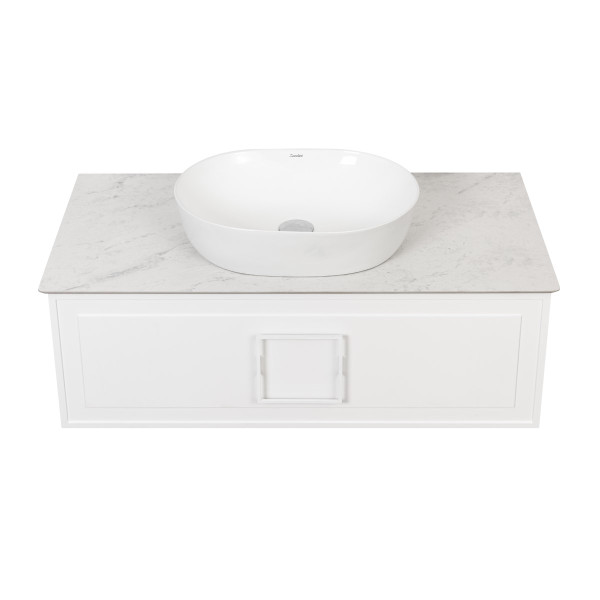 Тумба под раковину подвесная La Fenice Cubo FNC-01-CUB-B-100, белая. Фото 9