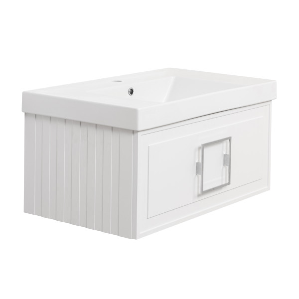 Тумба под раковину подвесная La Fenice Cubo FNC-01-CUB-B-80, белая. Фото 1