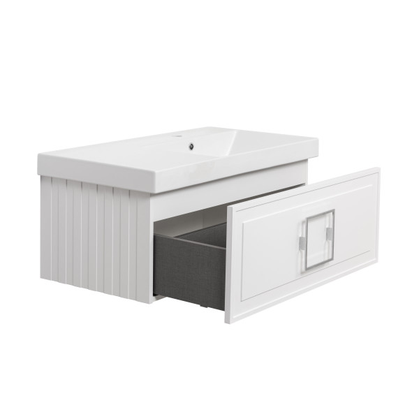 Тумба под раковину подвесная La Fenice Cubo FNC-01-CUB-B-80, белая. Фото 8