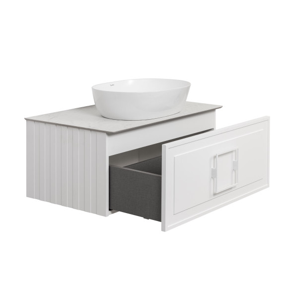 Тумба под раковину подвесная La Fenice Cubo FNC-01-CUB-B-80, белая. Фото 9