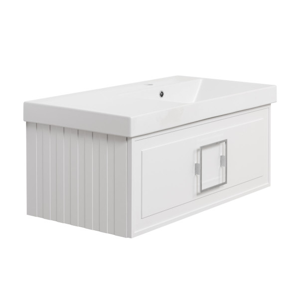 Тумба под раковину подвесная La Fenice Cubo FNC-01-CUB-B-90, белая. Фото 1