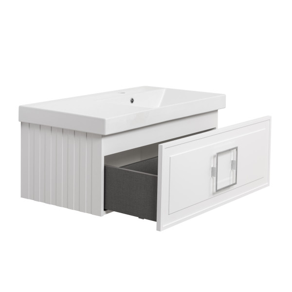 Тумба под раковину подвесная La Fenice Cubo FNC-01-CUB-B-90, белая. Фото 7