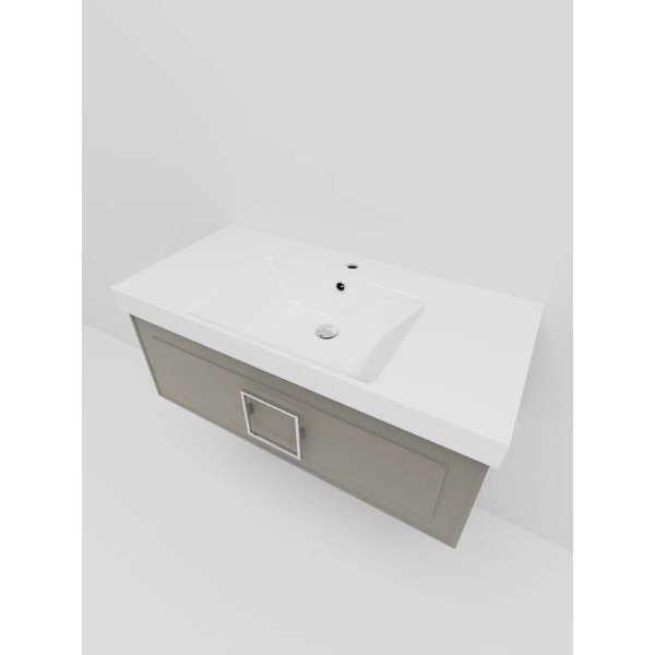 Тумба под раковину подвесная La Fenice Cubo FNC-01-CUB-C-100, бежевая. Фото 4