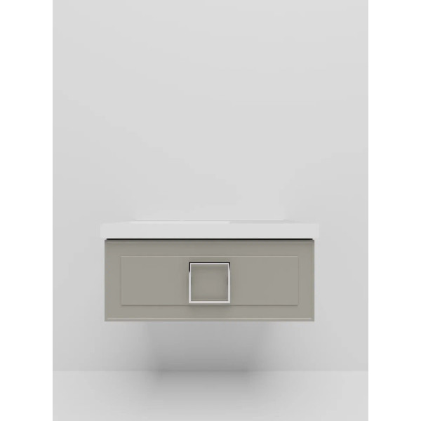 Тумба под раковину подвесная La Fenice Cubo FNC-01-CUB-С-90, бежевая. Фото 3