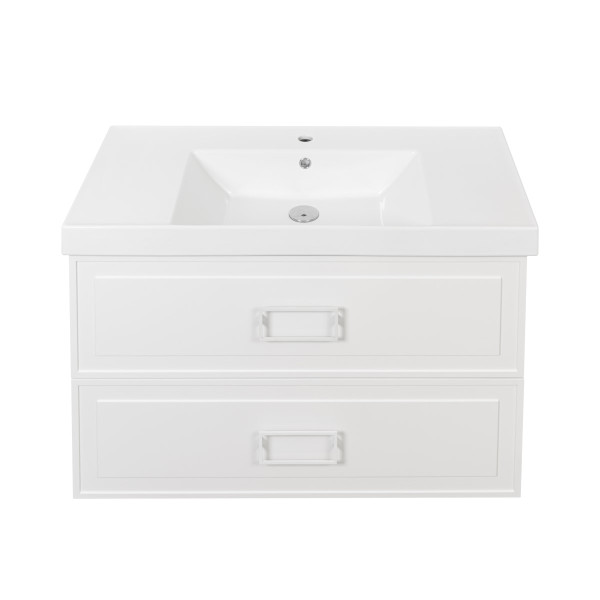 Тумба под раковину подвесная La Fenice Cubo TWIN FNC-01-CUB-B-100-2, белая. Фото 8