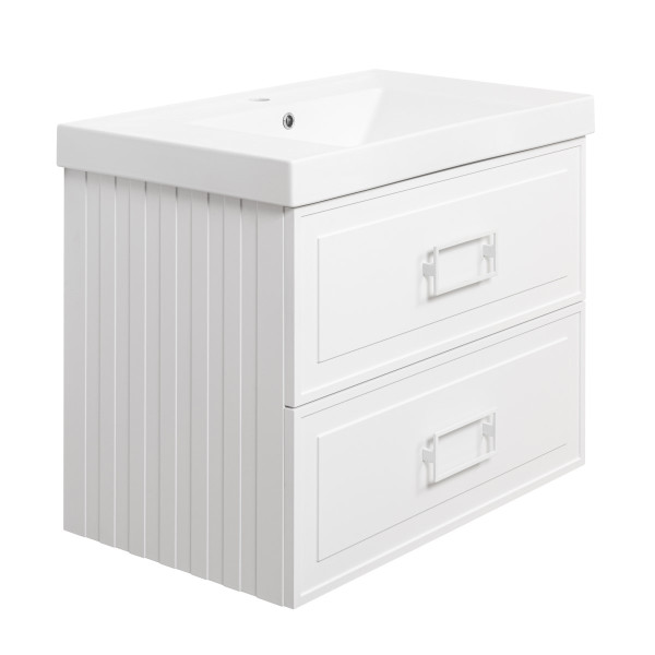 Тумба под раковину подвесная La Fenice Cubo TWIN FNC-01-CUB-B-80-2, белая. Фото 1