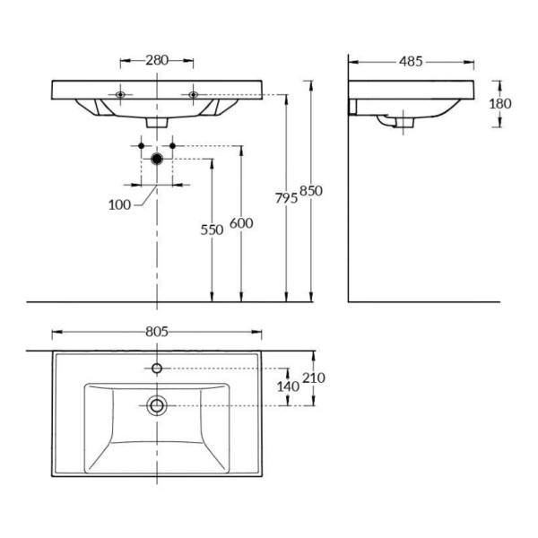 Тумба под раковину подвесная La Fenice Cubo TWIN FNC-01-CUB-B-80-2, белая. Фото 4