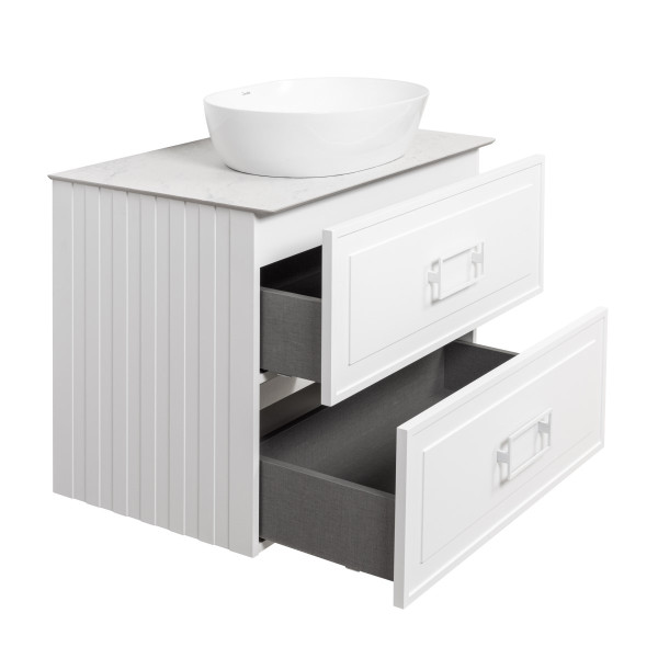 Тумба под раковину подвесная La Fenice Cubo TWIN FNC-01-CUB-B-80-2, белая. Фото 7