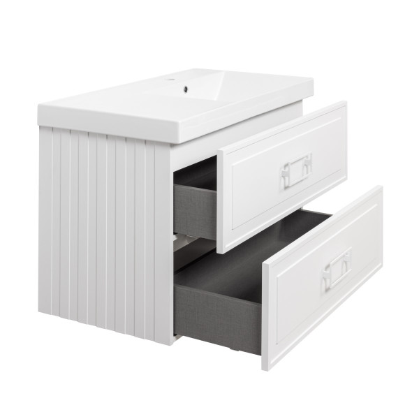 Тумба под раковину подвесная La Fenice Cubo TWIN FNC-01-CUB-B-90-2, белая. Фото 7