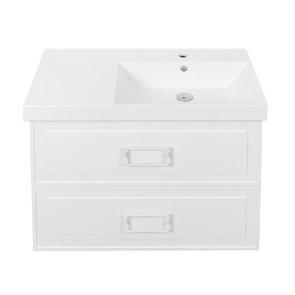 Тумба под раковину подвесная La Fenice Cubo TWIN FNC-01-CUB-B-90-2, белая. Фото 9