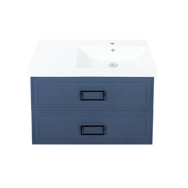 Тумба под раковину подвесная La Fenice Cubo TWIN FNC-01-CUB-BG-80-2, синяя. Фото 1