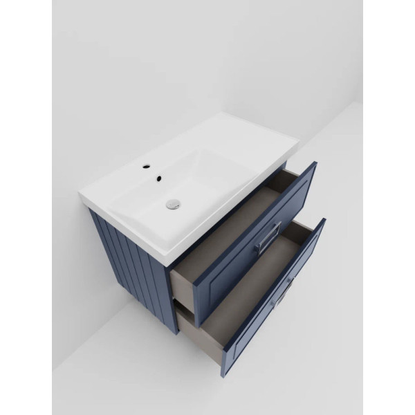 Тумба под раковину подвесная La Fenice Cubo TWIN FNC-01-CUB-BG-90-2, синяя. Фото 5