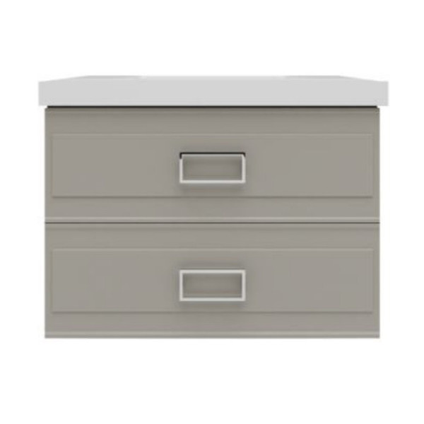 Тумба под раковину подвесная La Fenice Cubo TWIN FNC-01-CUB-C-100-2, бежевая. Фото 1